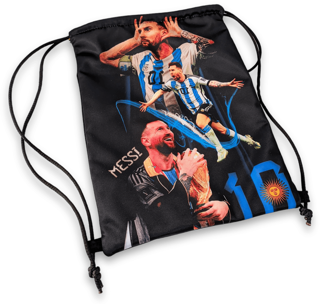 Bolso tula estampada con motivo Messi morralkids Venezuela