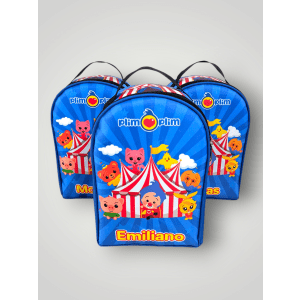 Bolsos party pack para cotillones con motivo plim plim para niños elaborado por la marca Morralkids